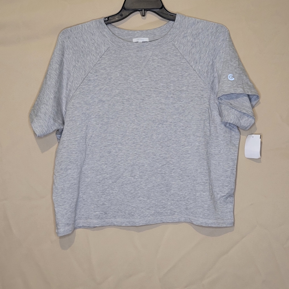 JOHNNY WAS CALME GREY TOP SIZE LARGE NEW